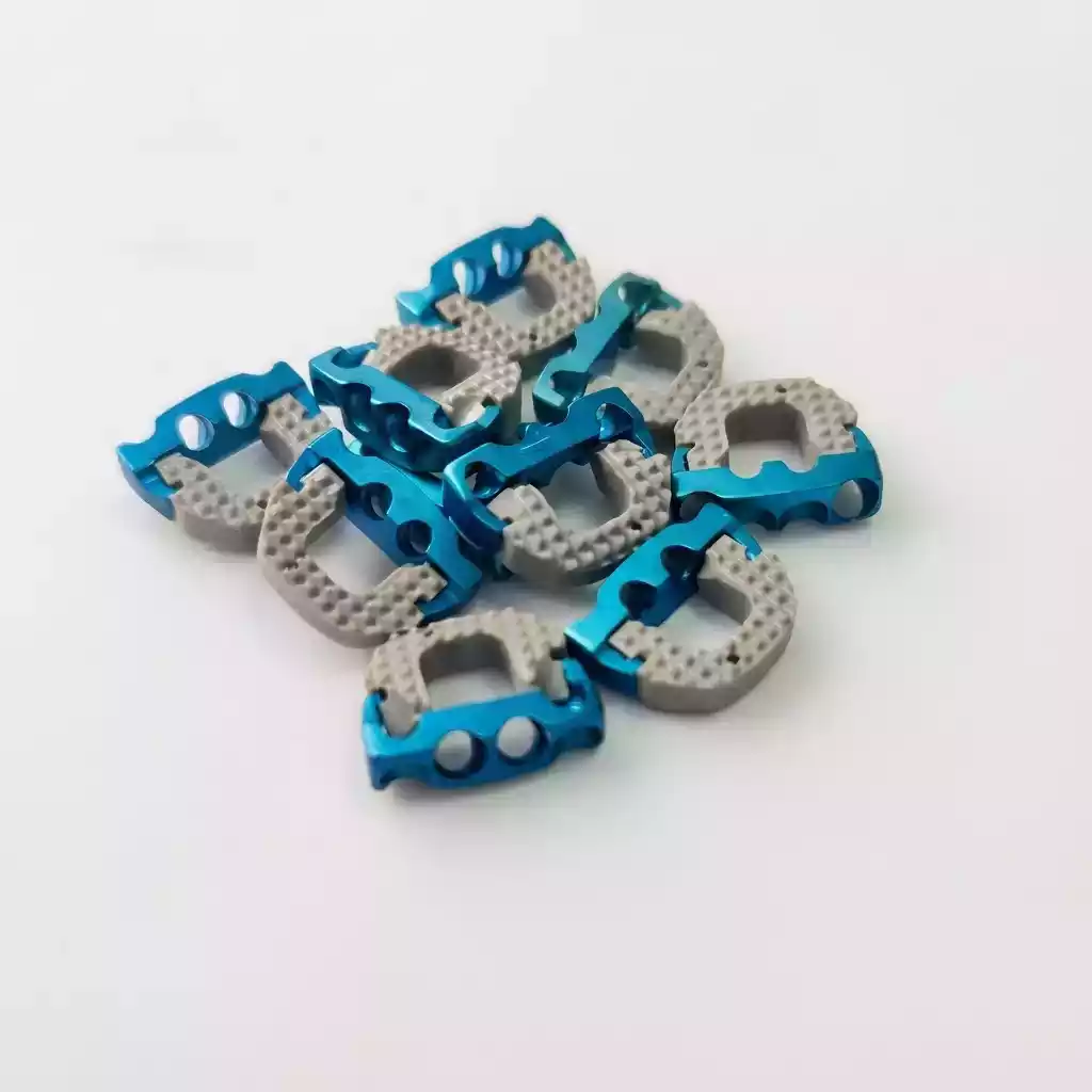 Pieza mecanizada en Peek Titanio Cage Bloqueado Cervical